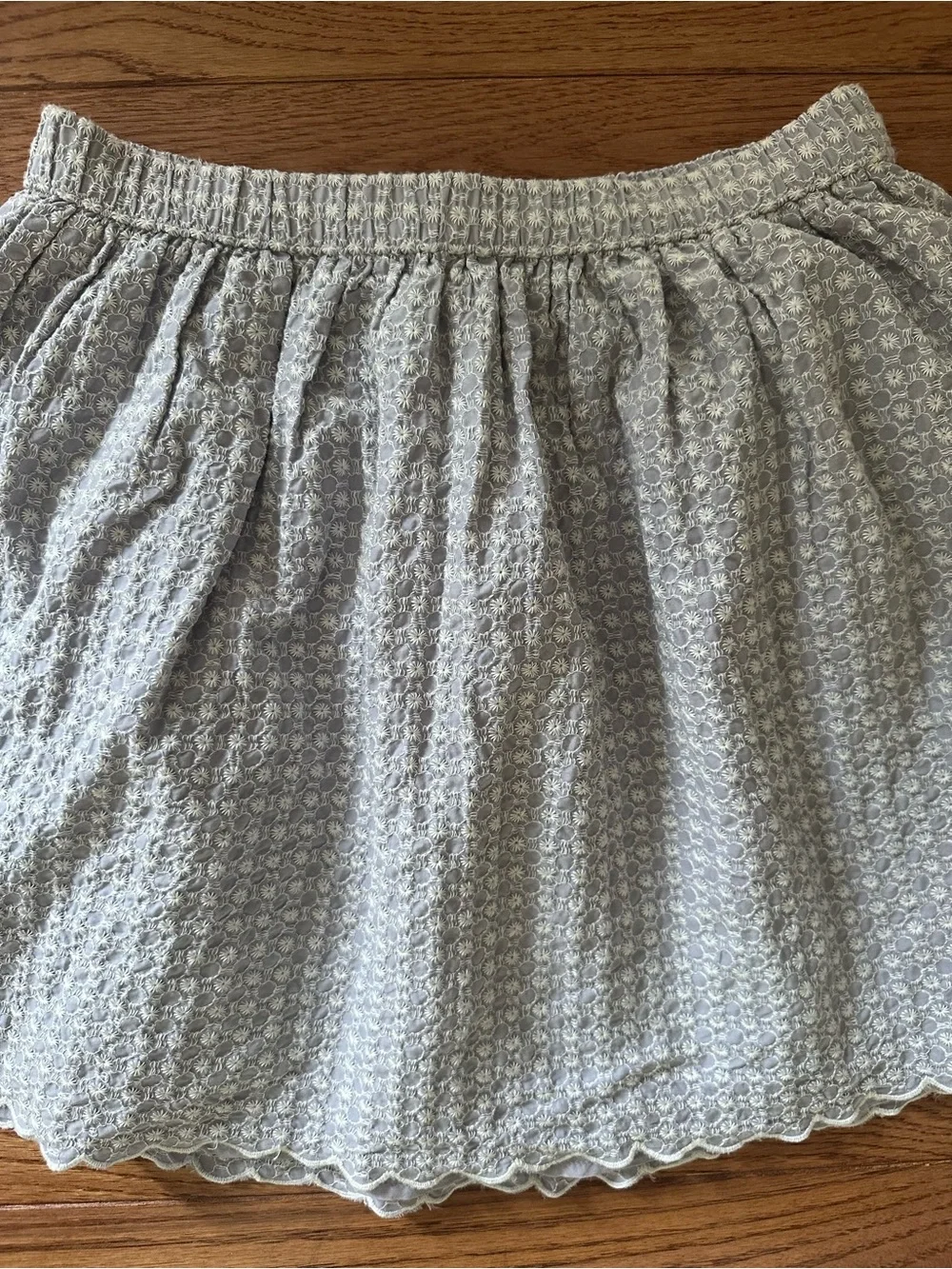 Gymboree girls skirt periwinkle blue white Scalloped Skirt size large 10/12 EUC